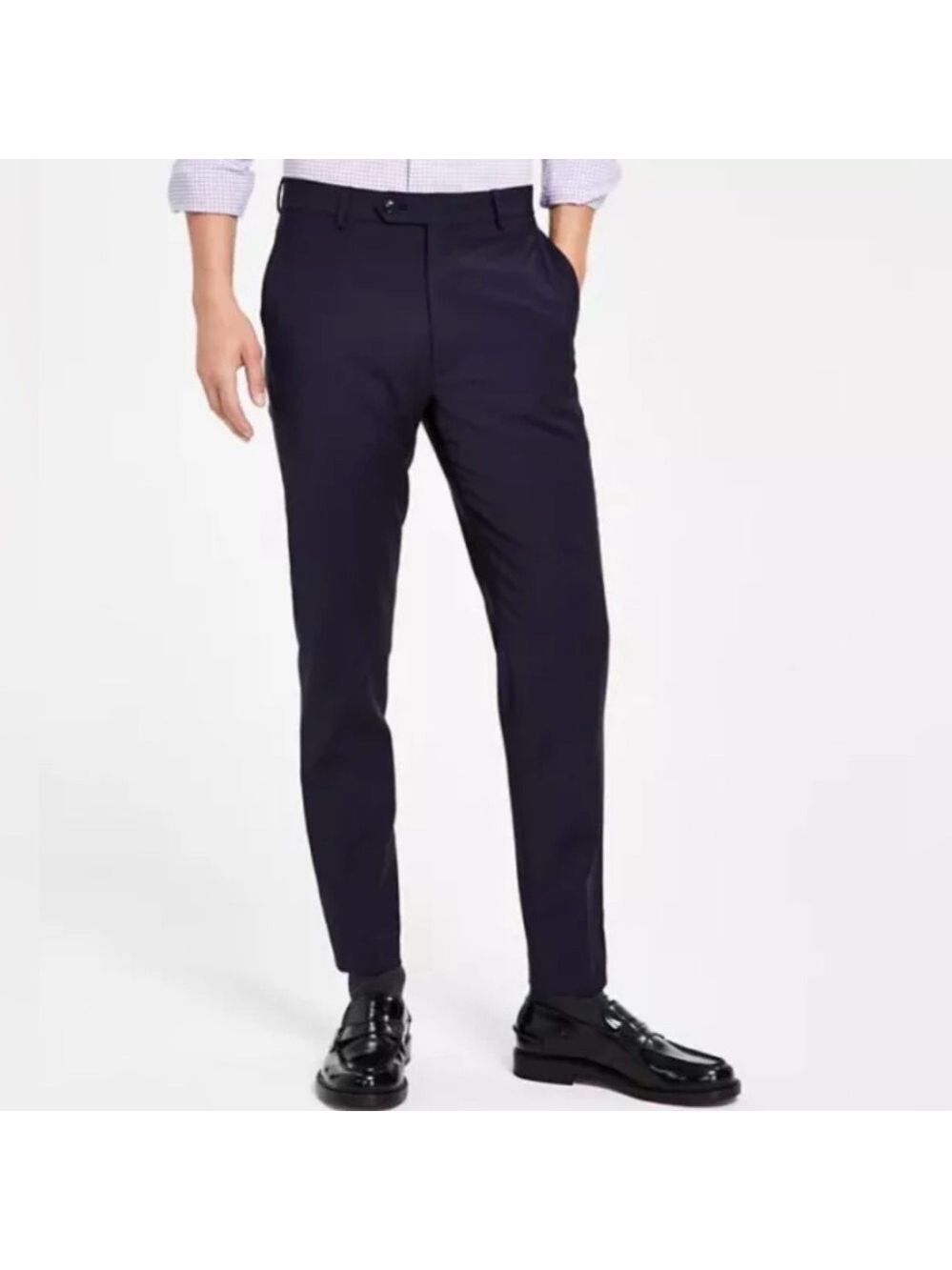 Calvin Klein Men’s Skinny Fit Navy Blue Dress Suit Pants, 32Wx30L